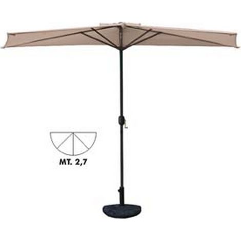 1PZ OMBRELLONE ALLUMINIO A PARETE 1/2 TONDO - cm.270 col. bianco