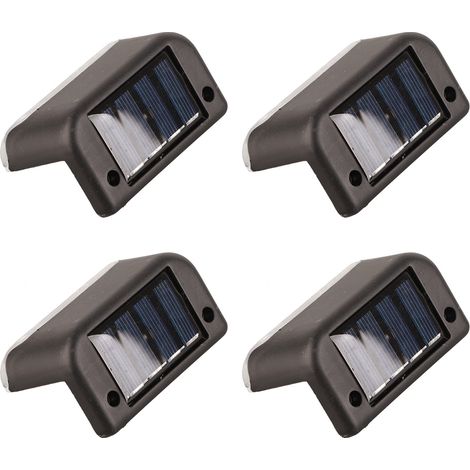 4 Pièces Lumière d'Éclairage Solaire Blanche pour Marche Étanche Haute Résistance Lampe LED Solaire Extérieur Escalier (1/5)