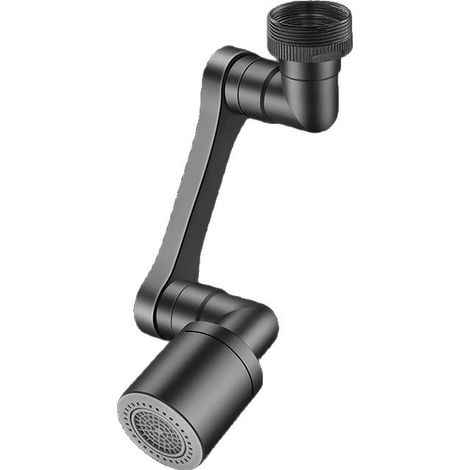 Rallonge de Robinet avec 1440 °,Robinet d'extension de bras Robotique, pour évier de Cuisine salle de bain, 2 Modes d'eau Réglables(Noir) (1/5)