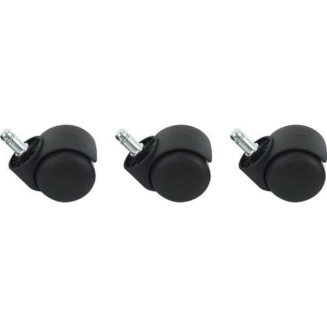 50mm Chaise De Bureau Roulettes Roulettes - Jeu De 5 - Noir (1/3)