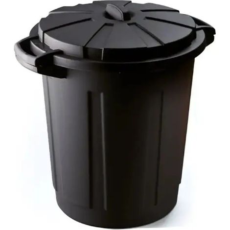 Contenitore Tommy nero con coperchio azzurro 75 L (1/2)