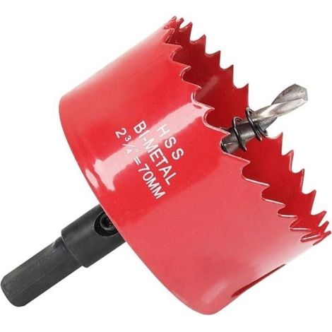 70mm HSS High-Speed Steel Hole Saw M42 Hex Shank for Wood and Metal (1/4)