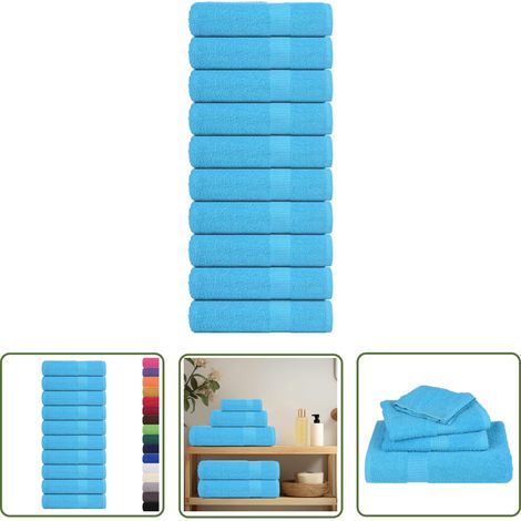 vidaXL Handtücher 10 Stk. Türkis 50x100 cm 360 g/m² 100% Baumwolle (1/5)