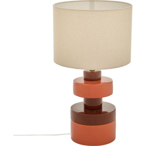 Lampe design Fiva cylindrique H.50cm marron - Atmosphera créateur d'intérieur