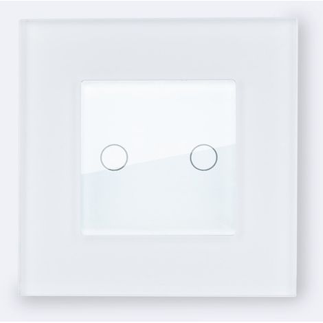 Interruptor Táctil Doble con Marco Cristal Modern Blanco
