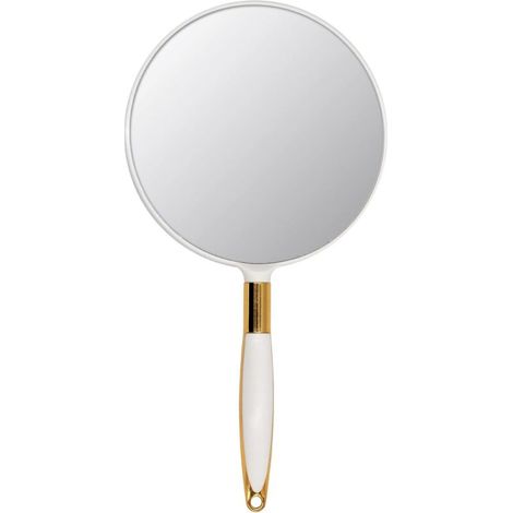 Miroirs à main, miroirs de maquillage, miroirs de maquillage avec poignée professionnelle, pour le maquillage quotidien des femmes, Blanc (1/5)