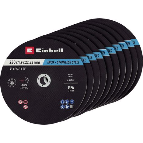 Einhell 711524 Jeu de disque à tronçonner 230 mm 10 pc(s) métal, acier inoxydable, acier, Tôle