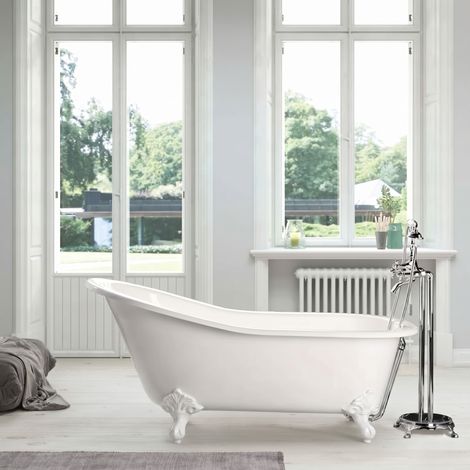 Bañera de Hierro ASHFORD  146 cm Patas BLANCAS