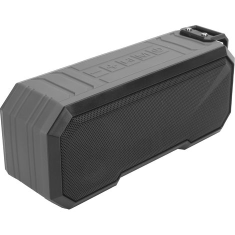 Enceinte Bluetooth sans fil étanche IPX7 avec lampe torche et basses stéréo - Gris clair (1/5)