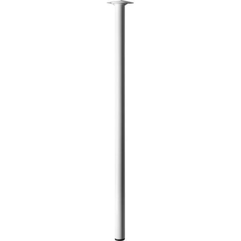 Hettich – Pied de table basse cylindrique fixe acier époxy blanc 70 cm – Charge 50 kg – Fixation à vis – Pour espaces modernes