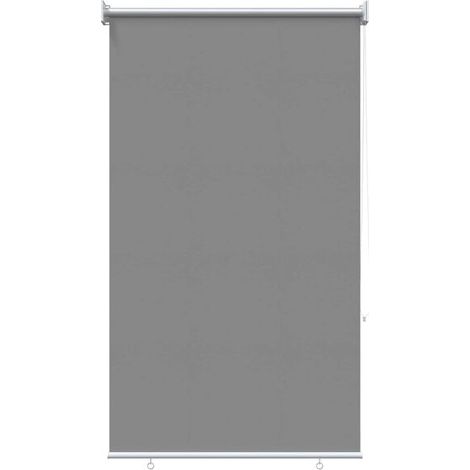 Store enrouleur avec protection UV, gris clair, 60 x 230 cm, fibre de polyester. (1/5)