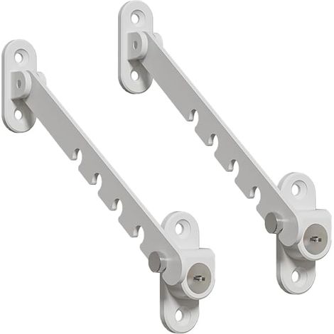 Pièces Entrebâilleur de Fenêtre à Battant, Entrebailleur Fenetre Limiteur Ouverture Fenetre avec Vis, Reglable Entrebailleur Fenetre Sans Perçage,Convient pour Régler l'angle des Fenêtre (1/5)