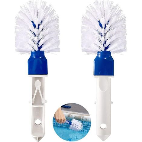 Brosse De Nettoyage De Piscine TêTe De Brosse De Piscine Brosse D'Angle De Marche De Piscine Brosse De Nettoyage De Bain à Remous Pour Piscine Hors Sol Dans Le Sol 2 PièCes