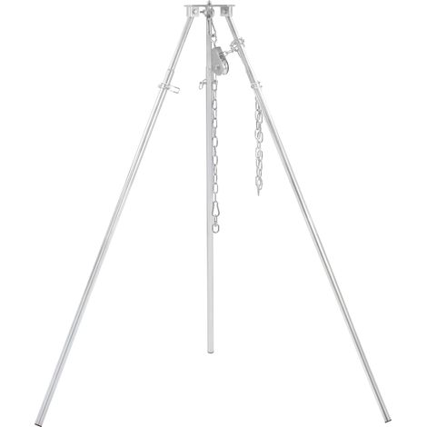 BBQ-Toro Dreibein Schwenkgrill mit Tragetasche, verzinktes Eisen, Höhenverstellbar 119 - 184 cm (1/5)