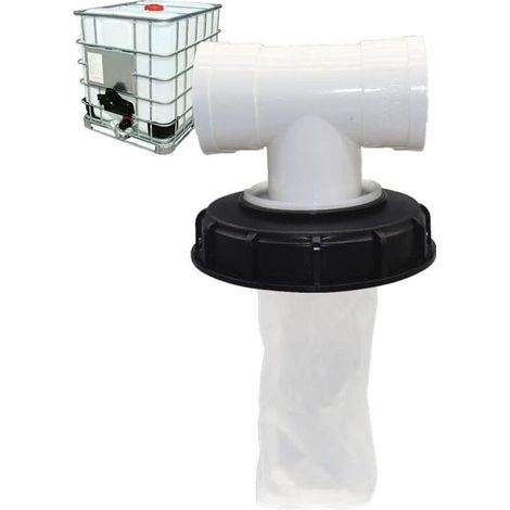 T-Forme Couvercle de Réservoir IBC avec Filtre en Nylon Lavable pour Réservoir d'eau de Pluie IBC 1000 litres,Filtre À Couvercle IBC Accessoires de Réservoir IBC,163 mm (1/5)