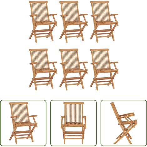 Klappbare Gartenstühle - Klappbare Gartenstühle 6 Stk. Massivholz Teak (1/5)