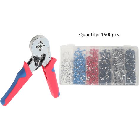 1500pcs E Tube Type Pre-insulated Cable Wire Crimp Terminals with Crimping Pliers (1/5)
