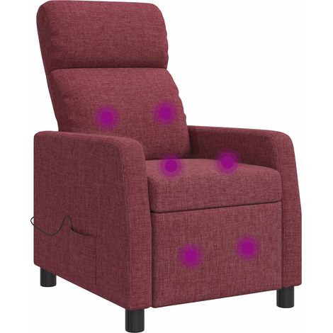 Silla de masajes reclinable Rojo vino Tela vidaXL (1/5)