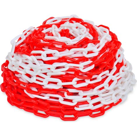 Chaîne d’avertissement en plastique rouge et blanc, barrière de sécurité, 30 m - PANGIVO (1/2)
