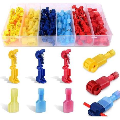 Kit de 120 connecteurs T-Tap – 60 bornes T-Tap et 60 connecteurs mâles – Section de fil 0.5-4 mm² – Courant max 15A - 40pcs (1/5)