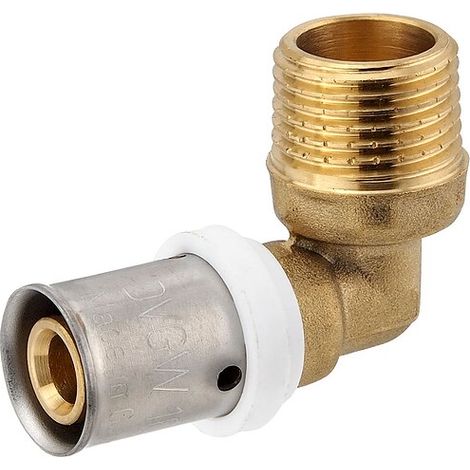 Pressfitting-Winkel 90° - 16 x 2,0 mm - 1/2 Zoll Außengewinde für MV-Rohr