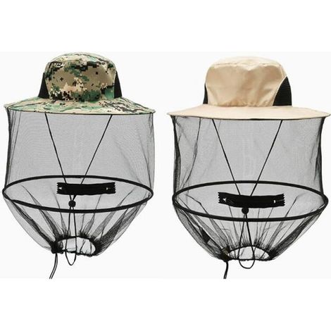 2 mosquiteras para sombrero, mosquitera, protección contra mosquitos, mosquitera, para pesca, escalada, ciclismo, agricultura. (1/5)