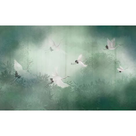 Papier peint panoramique - Jardin Oiseaux - 130 cm x 81 cm (1/2)