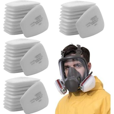 Ensemble de 40 filtres pour respirateur, filtres 3M, filtres à insert 5N11 CN, filtres en laine de coton 5N11CN, compatibles avec les modèles 6000, 6100, 6200, 6800, 7501 et 7502, pour la peinture en (1/5)