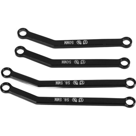 Biellette de direction de châssis de remplacement en métal à dégagement élevé pour commande à distance du châssis du AXIAL SCX24 1/24 crawler, noire. (1/5)