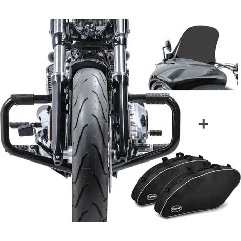 Set STS9 - Barra di protezione Mustache 38 mm - Parabrezza Craftride L - Borse interne 60x25x15 cm (1/4)