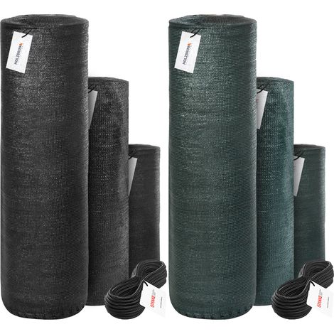 Filet d'ombrage brise-vue 40% – PEHD 38g/m² – Hauteur 150cm, Longueur 50m, Vert foncé – Protection contre UV et vent – Holzbrink
