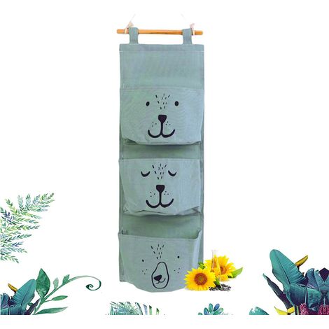 3-pocket hanging bag for children's or bathroom storage