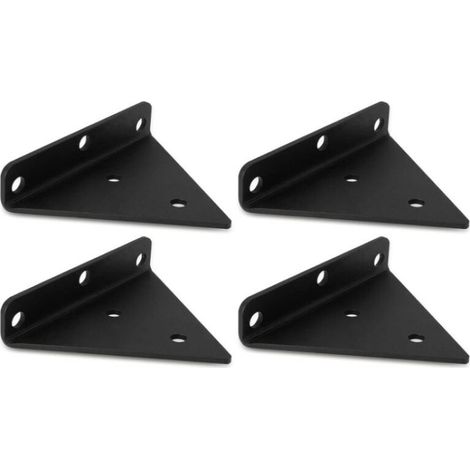 Support Etagere Triangle - Fer Noir Mat - Pour Etagere Flottante - Charge Maximale 15 Kg - Lot de 4 (1/4)