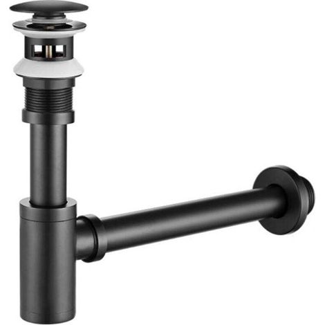Siphon d'évier avec vanne excentrique, siphon universel en laiton avec bouchon d'évier et ouverture de nettoyage