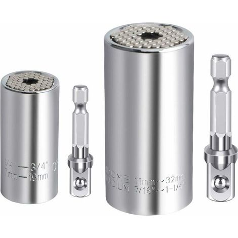 Set di bussole universali, manicotti da 7-19 mm e 11-32 mm, bussola per trapano, chiave magica, utensile manuale multiuso, chiave a bussola universale, Gator Grip