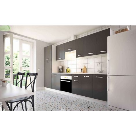 Cocina completa con zocalo y encimera 3 metros(ancho) color gris parís KIT-KIT (1/3)