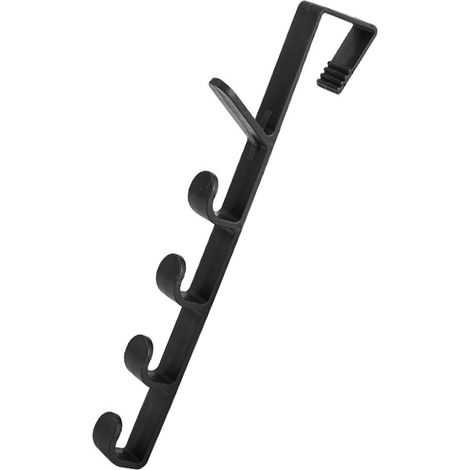 Multifunktionale Garderobe – Platzsparende Aufbewahrungslösung mit nagelfreier Montage für Mäntel und Helme – Robuste, schwarze Kunststoffhalterung (1/5)