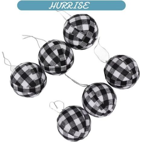 Boules Decoration Arbre Noel - Diametre 70 Mm - Tissu Et Mousse - Pour Interieur Maison Salon Noël - Lot De 6 (1/5)