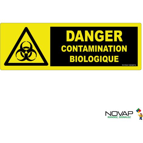 Panneau Danger contamination biologique - haute visibilité - 450x150mm - 4090771