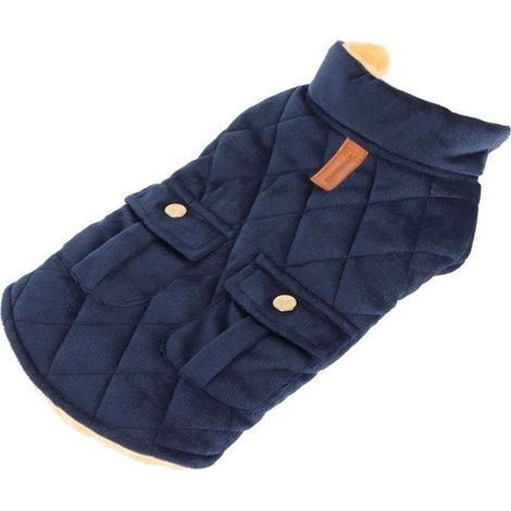 Manteau d'hiver pour chien - MOTHINESSTO - Veste chaude, coupe-vent, confortable - Bleu - Non imperméable (1/4)