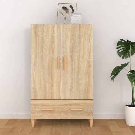 Aparador madera contrachapada roble Sonoma 70x31x115 cm (1/4)