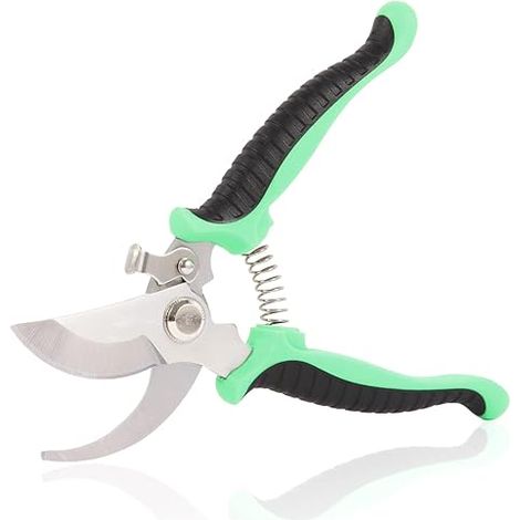 Sécateur de jardin, ciseaux de jardinage professionnels de 19 cm, lame en acier inoxydable SK-5, sécateur manuel pour plantes, jardinage, taille, outils de jardin (vert) (1/5)