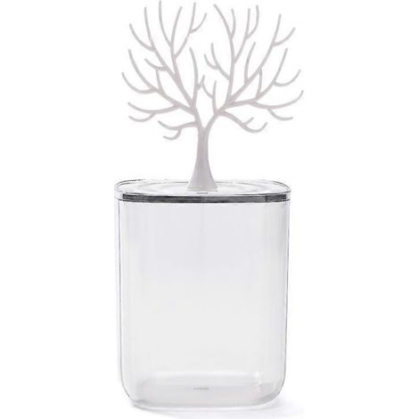 Distributeur de cotons-tiges en acrylique, motif arbre, boîte de rangement pour bijoux, pot à cure-dents, organisateur de bureau pour la maison et la cuisine (1/5)