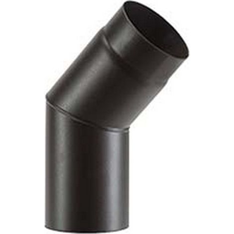 1PZ GOMITO 45 PORCELLANATO STUFE LEGNA NERO OPACO "ALA SMALTO TOP" mm150
