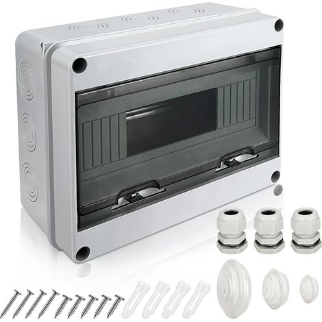 Coffret Electrique Etanche Exterieur,12Modules Electrique Équipé IP65 bleaux à Disjoncteurs éLectriques Boitier, Etanche Electrique Exterieur, Boitier de Jonction pour Utilisation (1/5)