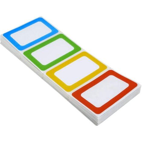 200 Autocollants - Autocollants d'étiquette de nom uni Étiquettes d'étiquette de nom de bordure colorée (1/5)