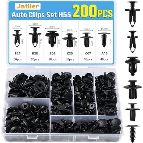 Clips de Fixation pour Voiture, H55 Rivet Plastique en nylon, Agrafes Carrosserie Panneau de Porte pour Pare-Chocs Kit (1/5)