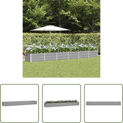 Garten - Pflanzkübel Hellgrau 480 x 80 x 45 cm Stahl (1/5)