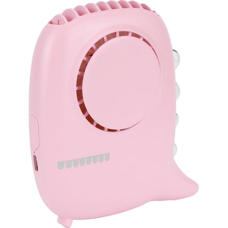 Ventilateur électrique portable à suspendre autour du cou, petit modèle, 3 vitesses de ventilation, chargement USB, rose