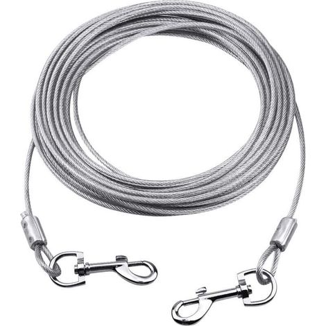 Guinzaglio per cani fino a 80 kg, 10 m (bianco), guinzaglio per animali domestici di piccola, media o grande taglia (bianco, 10 m) (1/4)